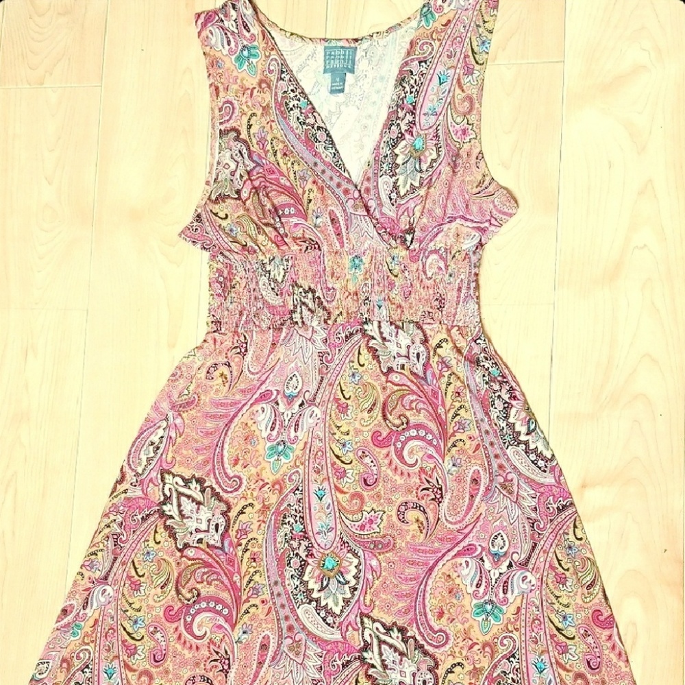 Rabbit Designs Women's Pink Paisley Summer Dress